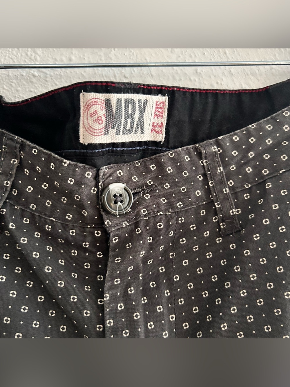 MBX Black Micro-Print Flat Front Shorts - Picture 3 of 4